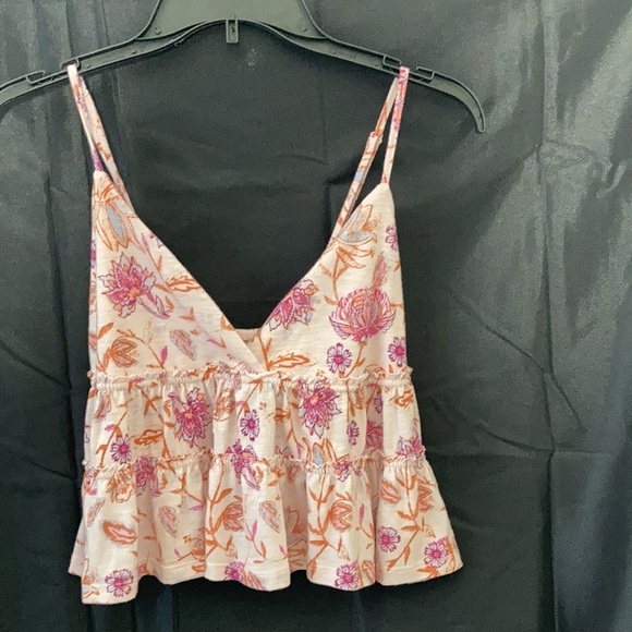 SO pink floral tiered cami boho top M XL or XXL jr - Picture 5 of 17
